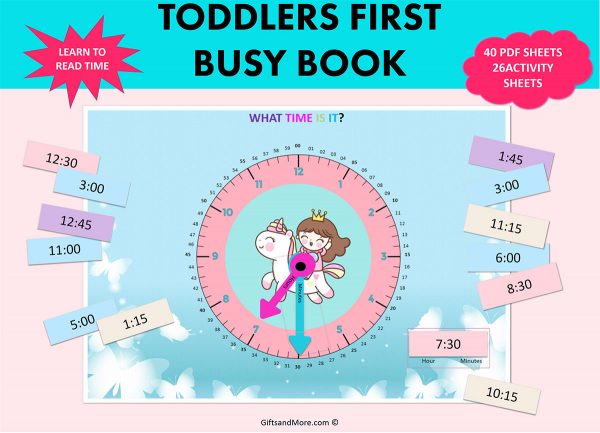 Preschool Learning Binder Toddler Busy Book Printable Quiet Book for Kids Counting & Matching Activity Tracing Practice Pre-K Busy Binder.