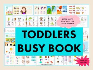 Preschool Learning Binder Toddler Busy Book Printable Quiet Book for Kids Counting & Matching Activity Tracing Practice Pre-K Busy Binder.