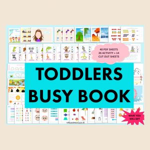 Preschool Learning Binder Toddler Busy Book Printable Quiet Book for Kids Counting & Matching Activity Tracing Practice Pre-K Busy Binder.