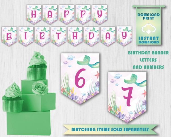 Aqua Mermaid Birthday Invitation - Image 4