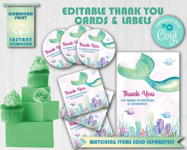 Aqua Mermaid Birthday Invitation - Image 6