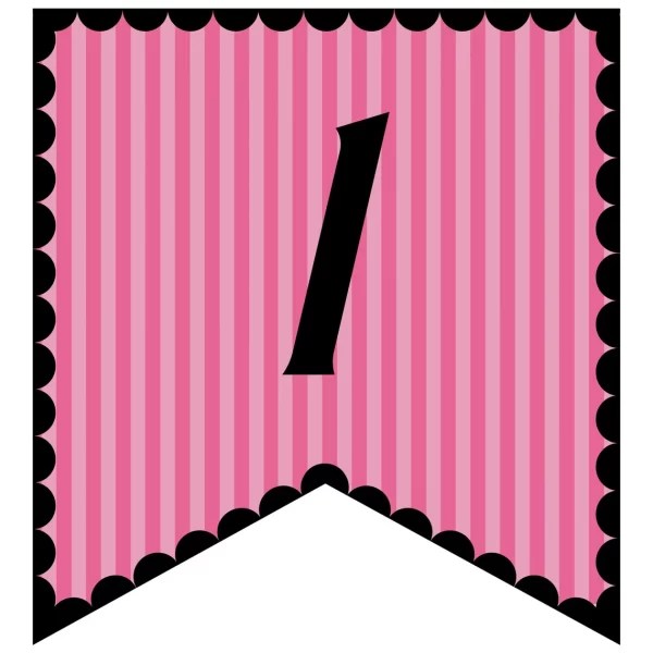 Pink Doll Birthday Banner Numbers