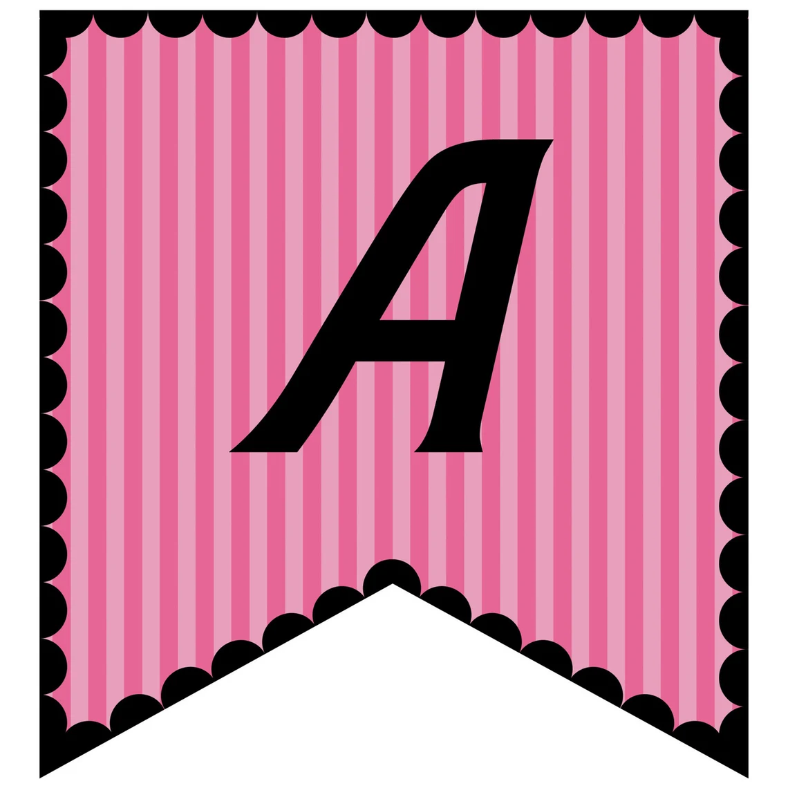 Pink Doll Birthday Banner Alphabets