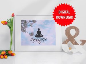 Breathe posters on various relaxing backgrounds