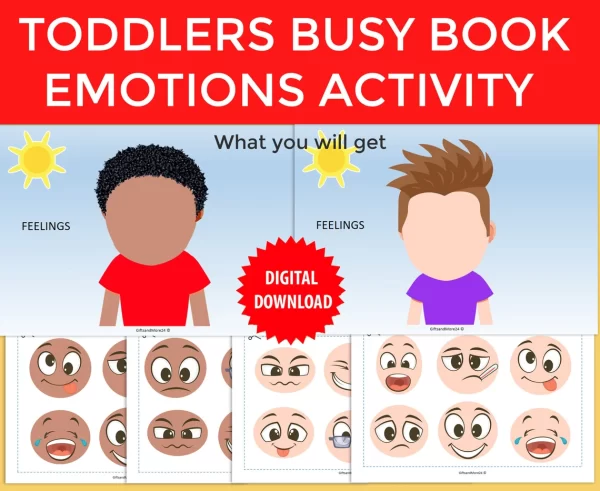 Emotions Matching Toddler Busy Book: A Printable Digital Product for Emotional Intelligence