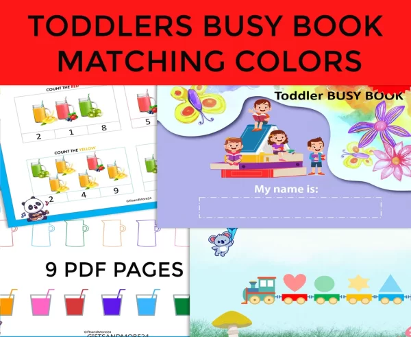 Toddler Busy Book Printable Color Sorting & Matching Game