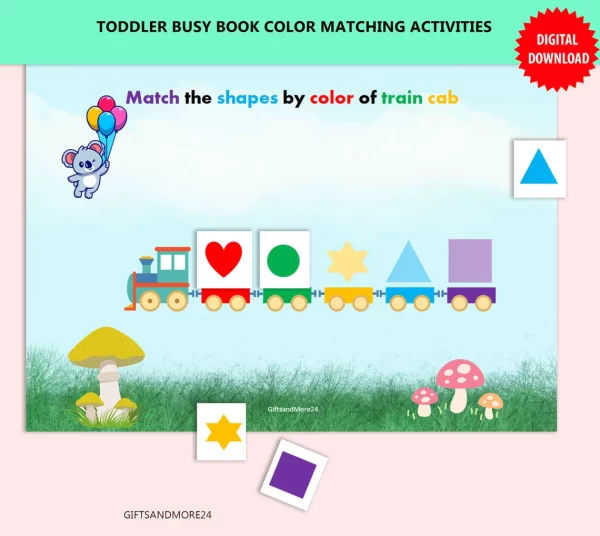 Toddler Busy Book Printable Color Sorting & Matching Game - Image 9