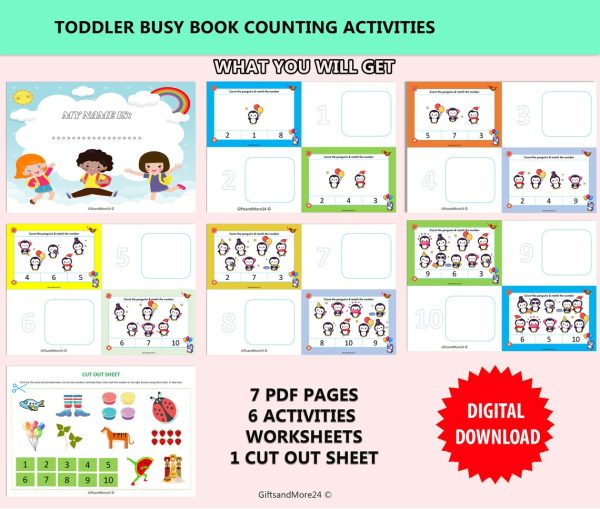 counting 1-10 activity sheets printable math worksheets for toddlers preschool counting and number recognition toddler math fun counting and tracing activities