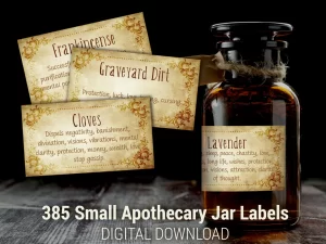 printable 389 Small Horizontal Witchy Apothecary Jar Labels