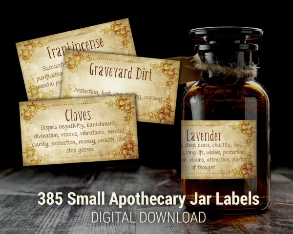 printable 389 Small Horizontal Witchy Apothecary Jar Labels