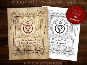 Bring Forth All My Desires Sigil Chaos Magick printable grimoire pages