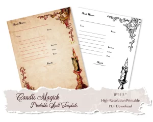 Candle Magick Spell Template download