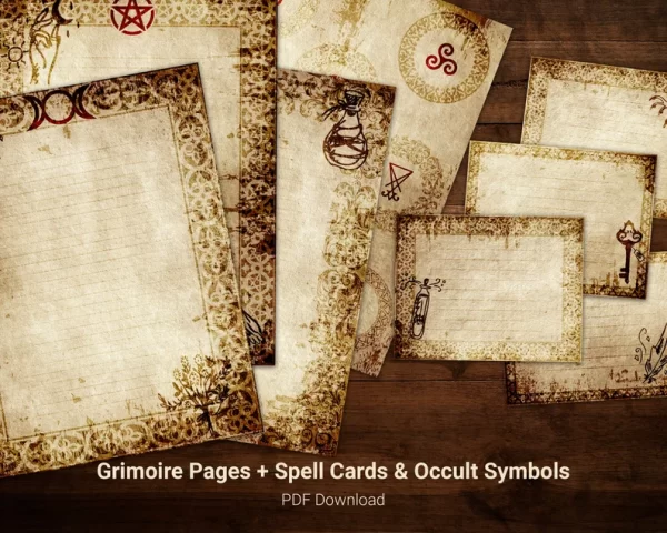 printable craft supplies & tools Blank Grimoire Pages