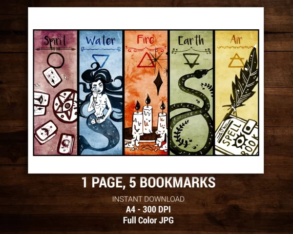 Cute Witchcraft Elements Bookmarks