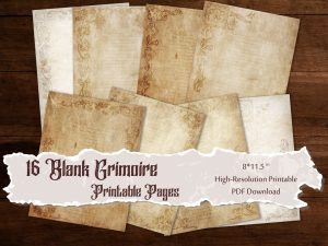 printable Floral Grimoire Blank Pages