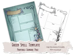 Green magic spell template