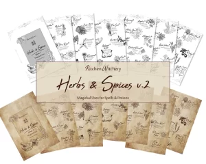 printable Herbs & Spices v5 Magickal Uses Kitchen witchery