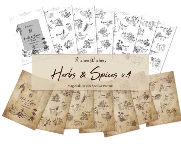 printable Herbs & Spices v5 Magickal Uses Kitchen witchery