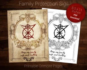 Keep my family safe and healthy Sigil printable grimoire page