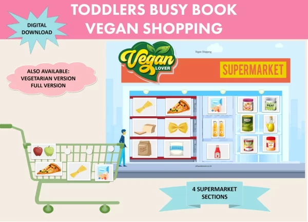 Toddler Vegan Shopping Game Busy Book-3