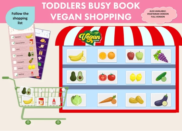 Toddler Vegan Shopping Game Busy Book-4