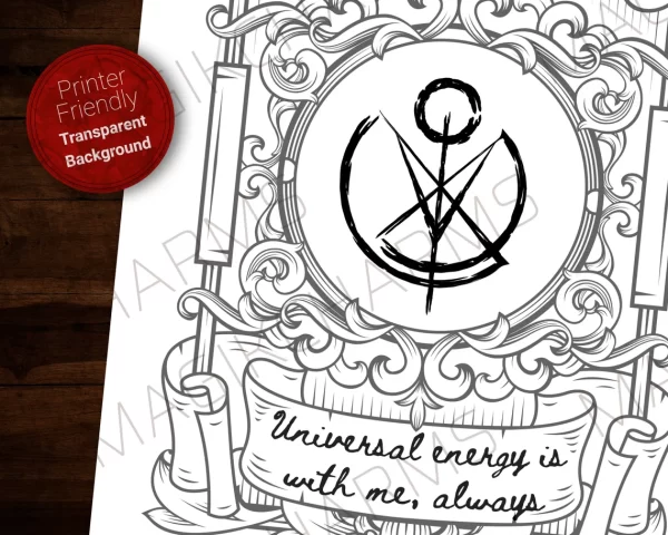 Universal energy is with me always Sigil Chaos Magic printable