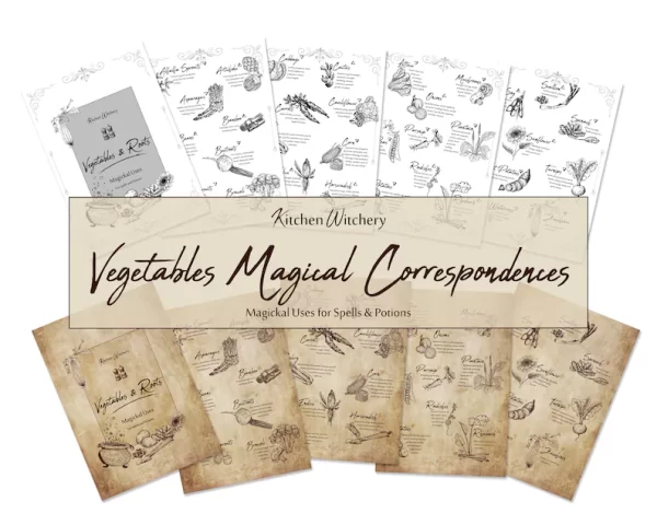 kitchen witchery printable vegetables Magickal properties