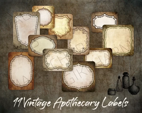 Vintage Apothecary Label Set for printing