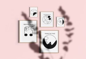 printable book of 15 black and white sigils posters wall art to attract luck, health, love and wealth