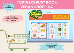 Toddler Vegan Shopping Game Busy Book children home education, preschool