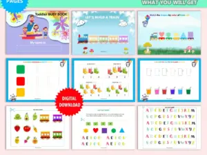 Toddler Color Sorting Busy Book - Learn Colors, Shapes, & Counting